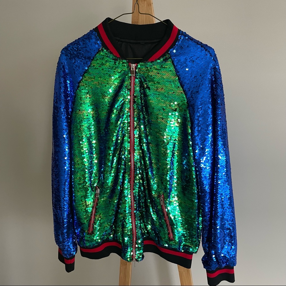 Sequin Bomber Jacket